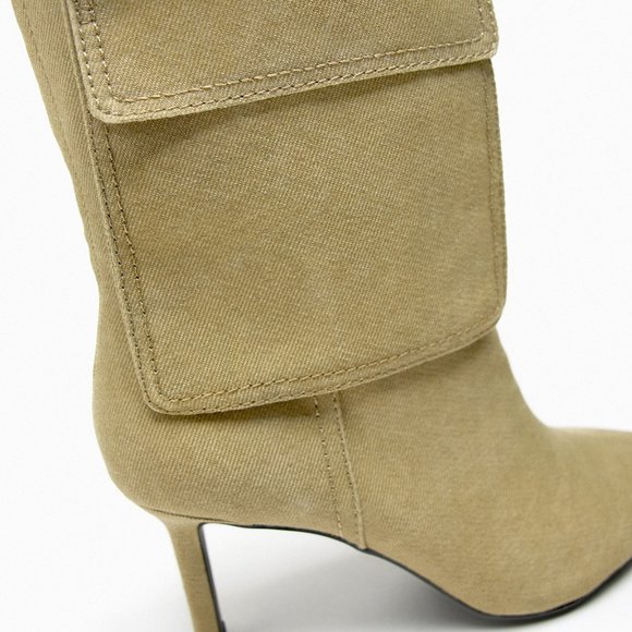 COPY - ZARA HEELED DENIM BOOTS WITH POCKETS - Picture 4 of 9